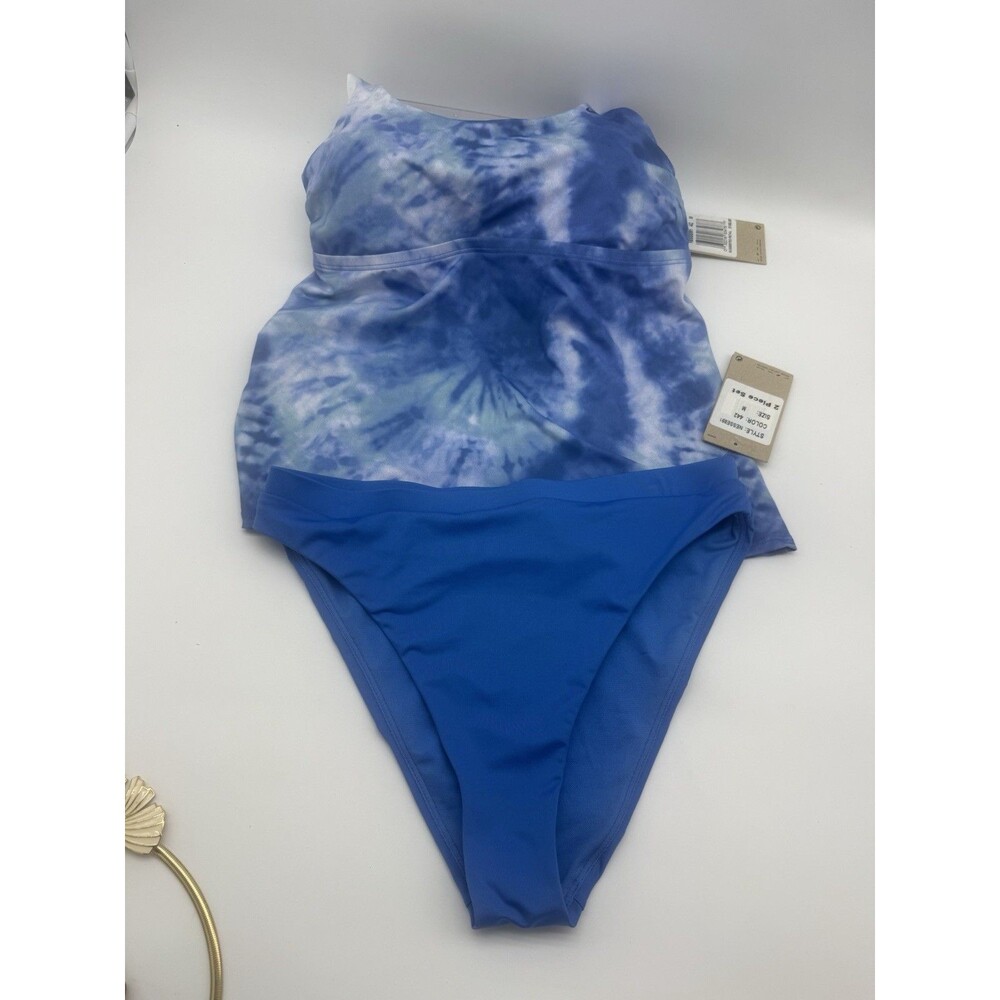 Nike Swim Tankini Swimsuit 2 Piece Set Blue TieDye Size Medium NWT
